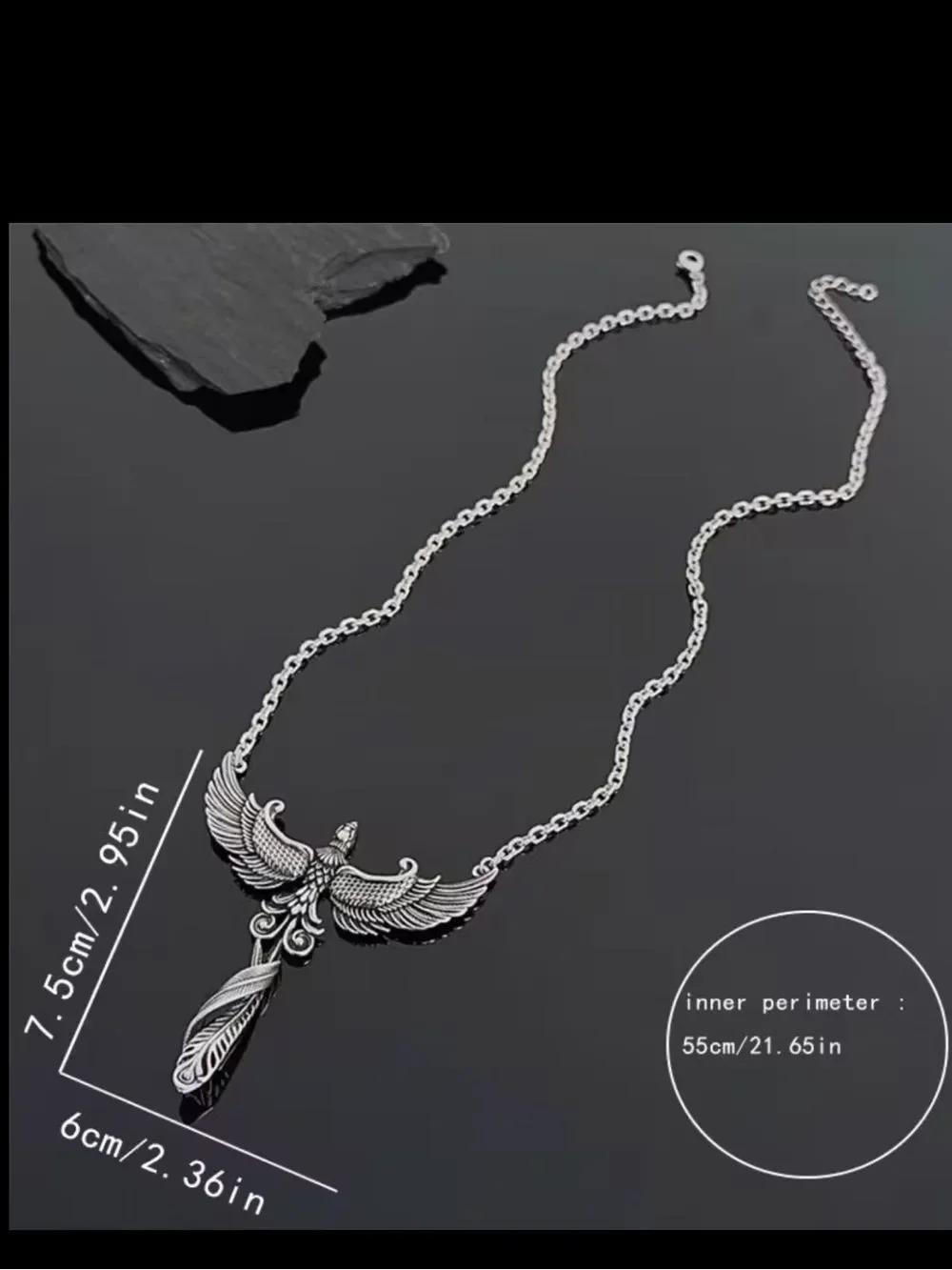 Silver Phoenix Pendant Necklace - unisex